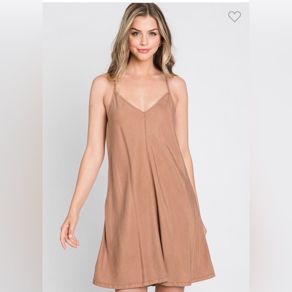 NWOT Mahina Mini Dress | Brown/Tan | Size Small